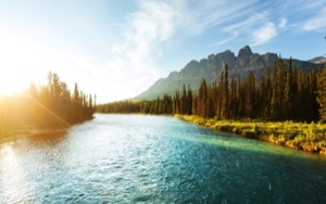 Castle mountain in banff national park canada