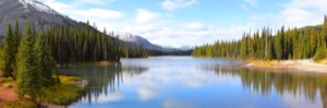 Panoramic view of porcupine creek in banff national park